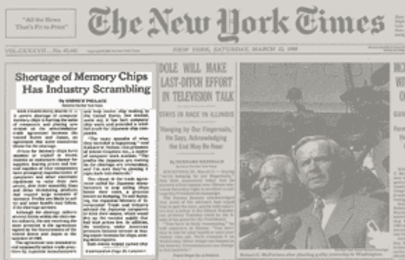 New York Times: Shortage of Memory Chips Has Industry Scrambling
