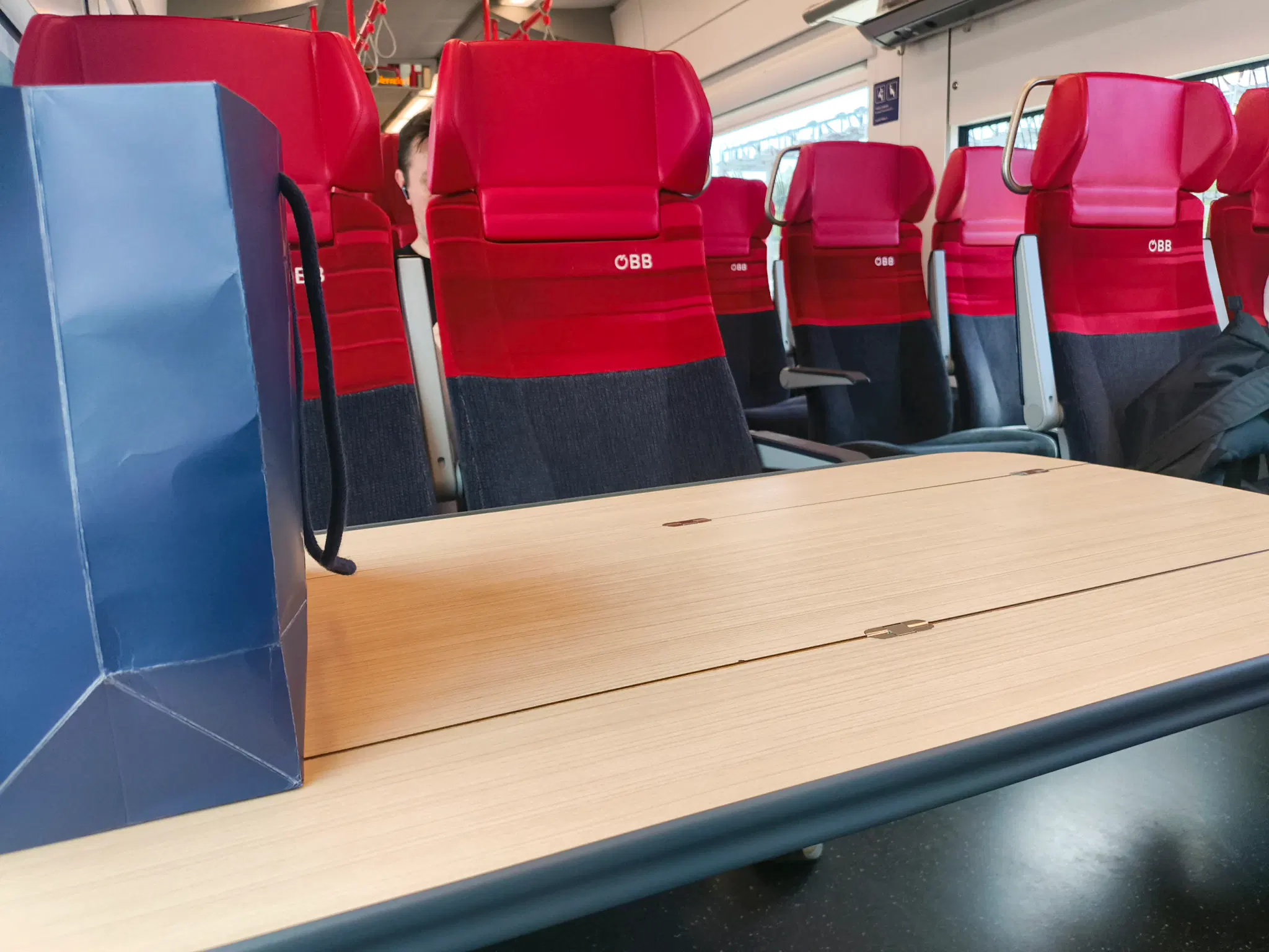 ÖBB second class seats and table
