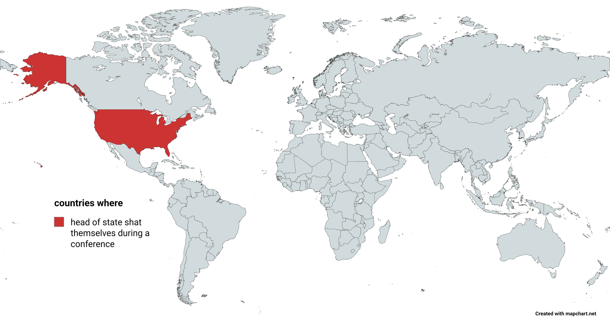 map of countries where head of state shat themselves during a conference:
- united states