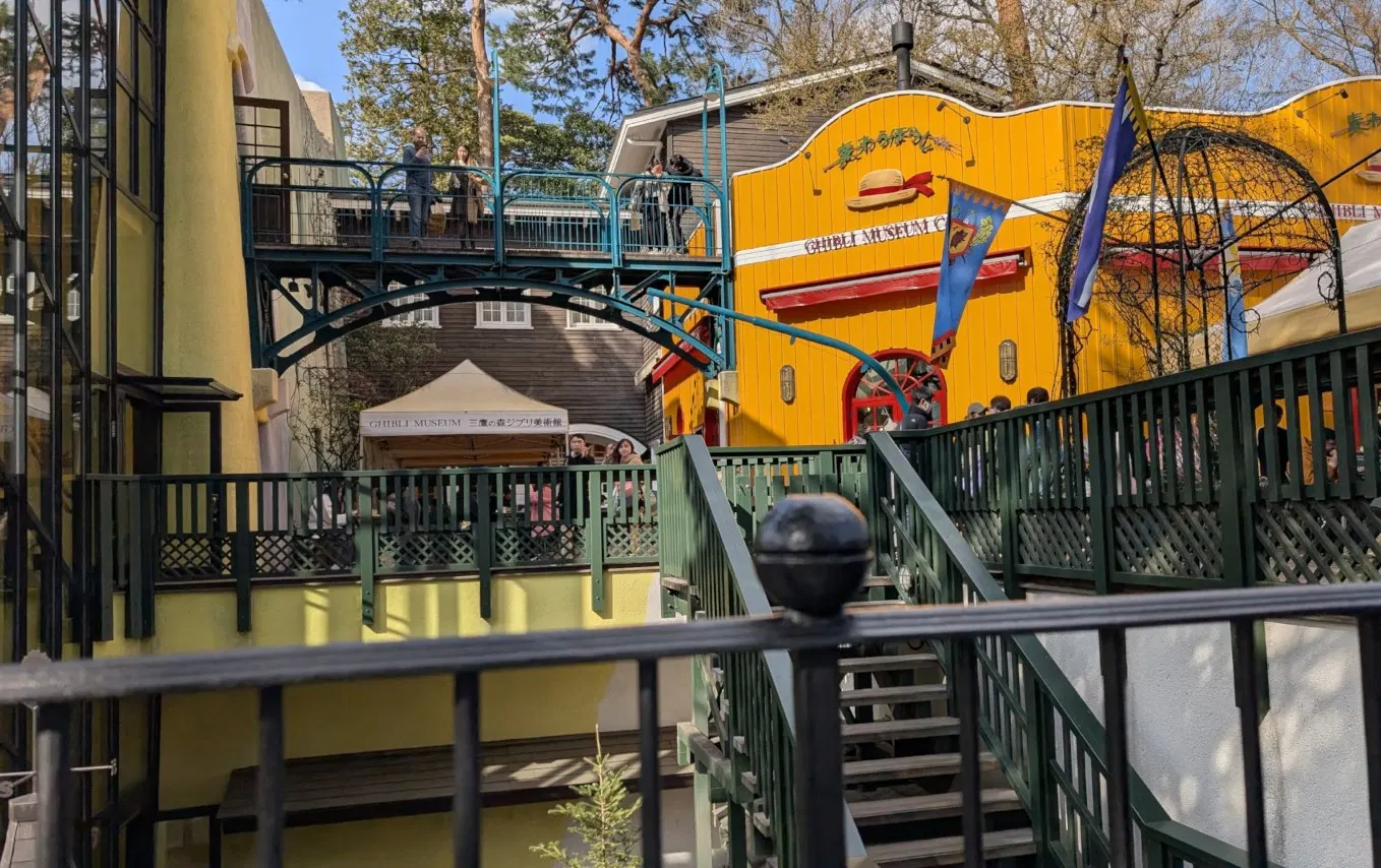 A photo of the Ghibli Museum cafe from outside.
