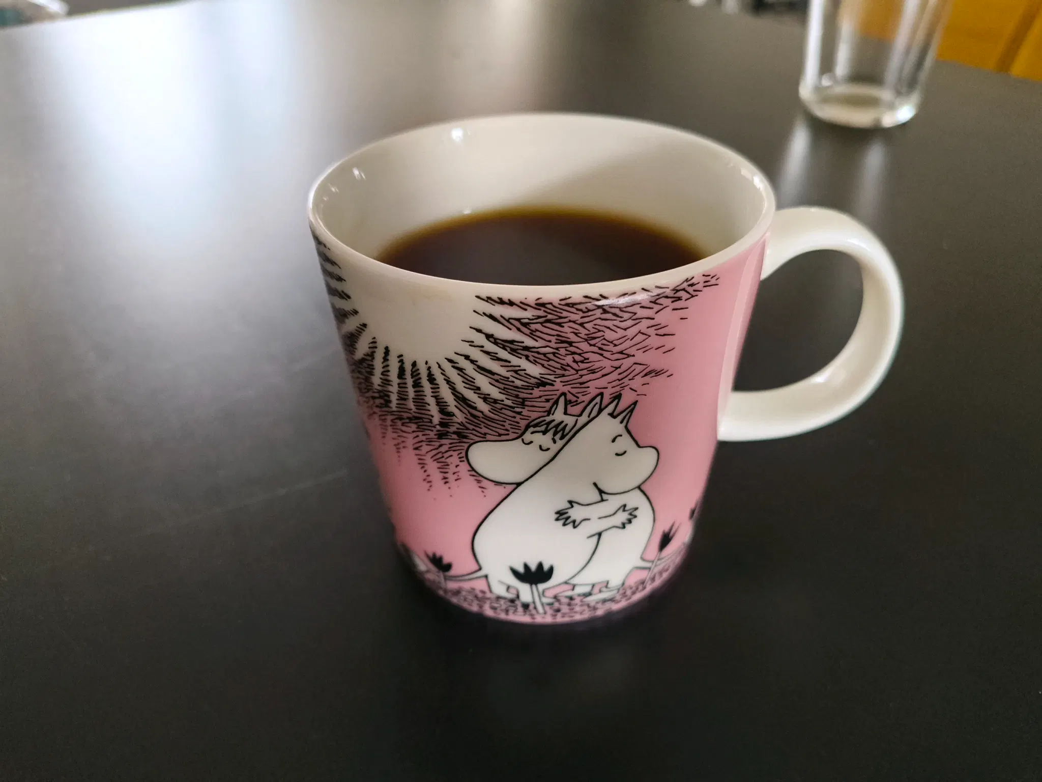 coffee in a moomin mug